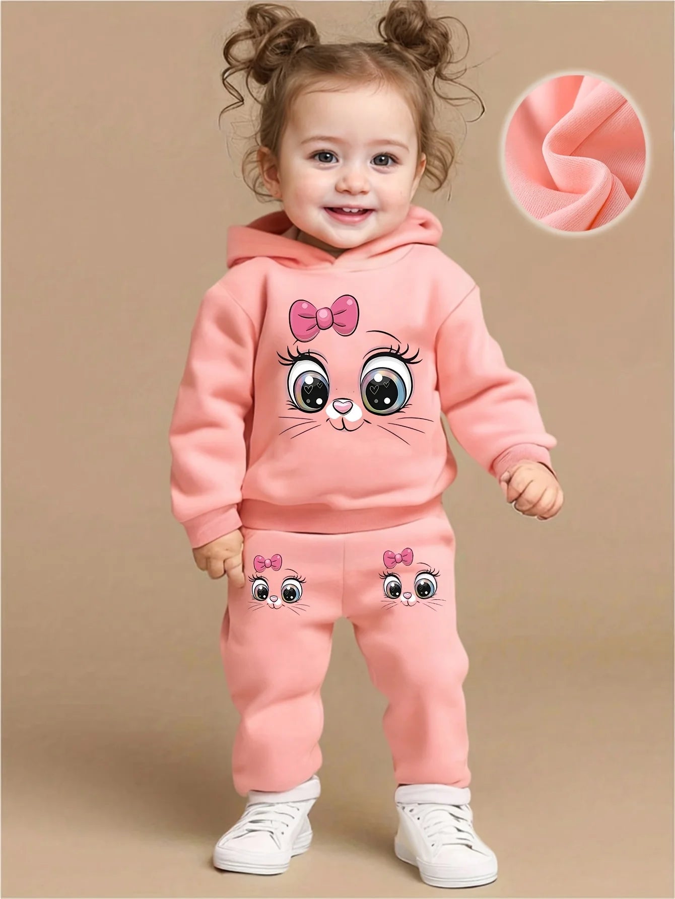 Baby Girl Cat Fleece Outfit Set
